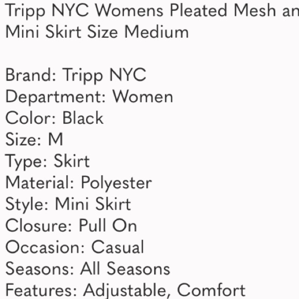 Nwot Tripp NYC Pleated Mesh Grommet Mini Skirt Size M - Picture 4 of 10